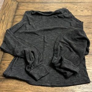 Off the shoulder grey top